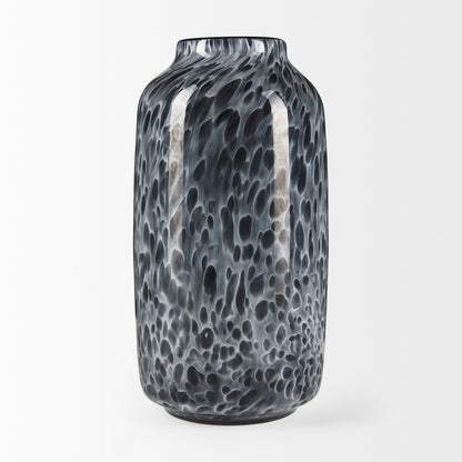 Masai Medium Black Mottled Glass Vase