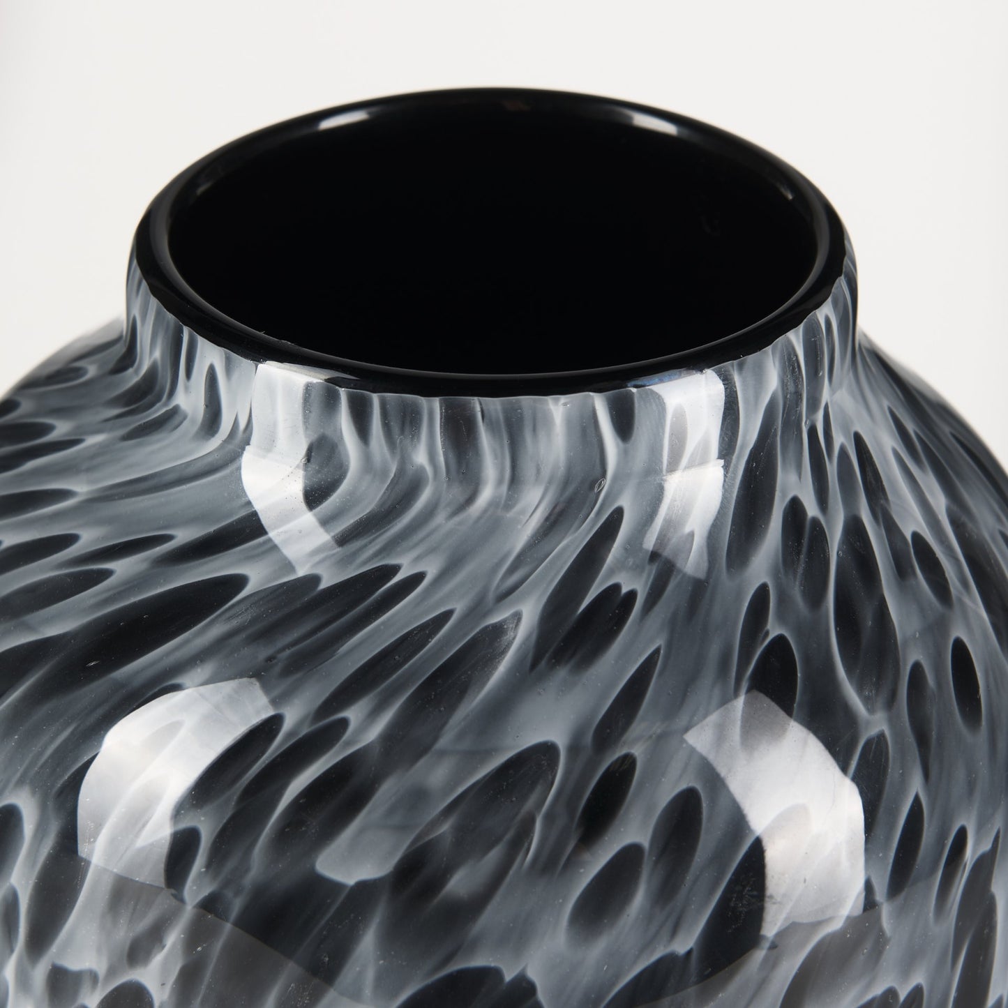 Masai Medium Black Mottled Glass Vase