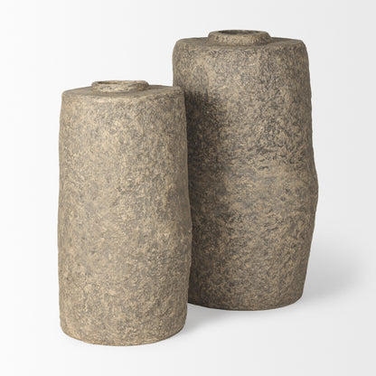 Rama Small Gray Paper Mache Floor Vase