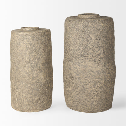 Rama Small Gray Paper Mache Floor Vase