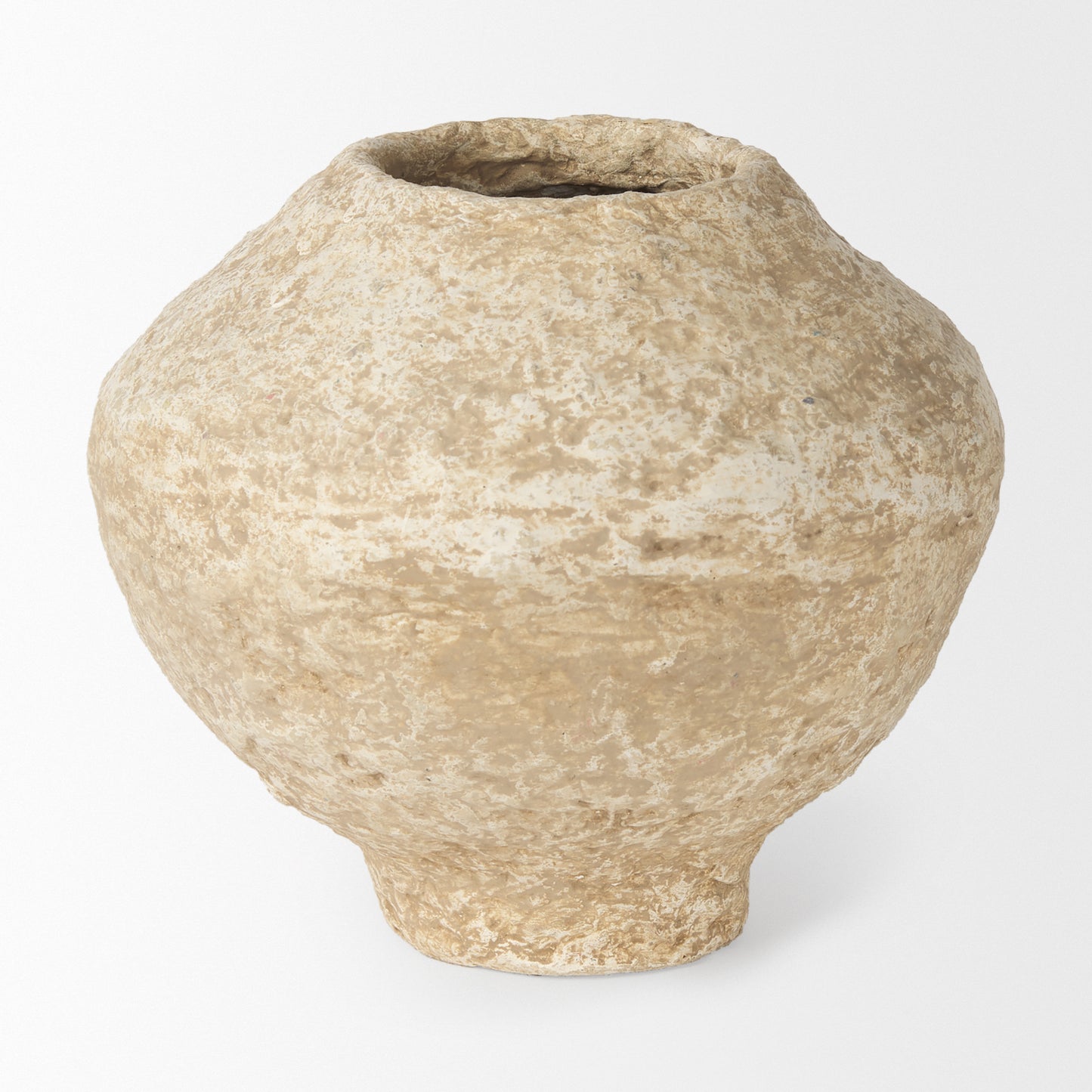Ritu Small Beige Paper Mache Pot Vase