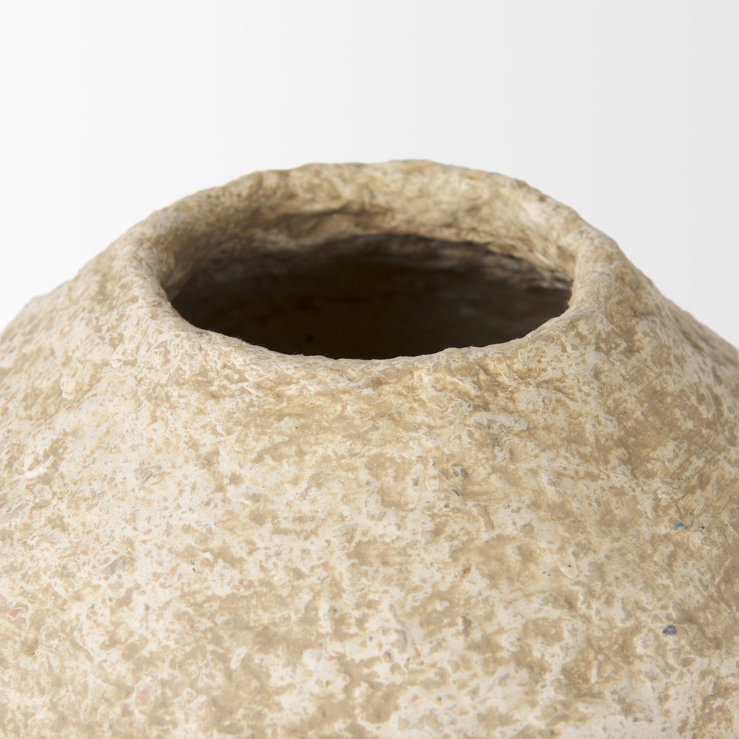 Ritu Small Beige Paper Mache Pot Vase
