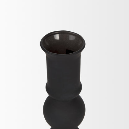 Haute Small Matte Black Blown Glass Candlestick