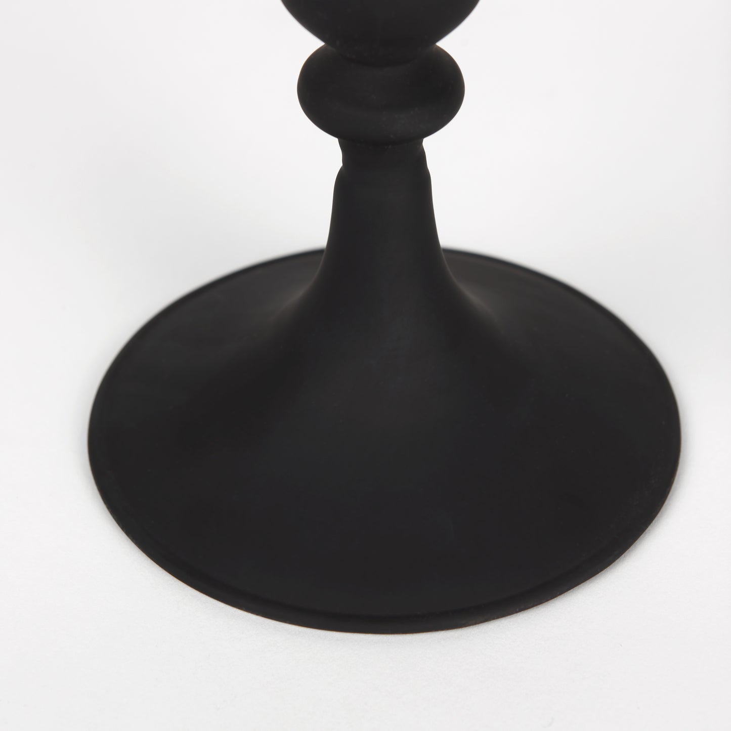 Haute Small Matte Black Blown Glass Candlestick