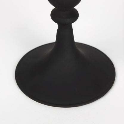 Haute Small Matte Black Blown Glass Candlestick
