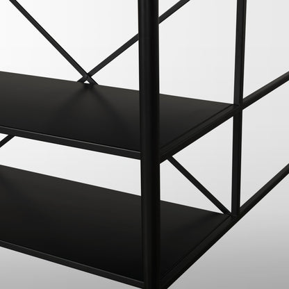 Amika White Marble Top Black Metal Base Kitchen Island