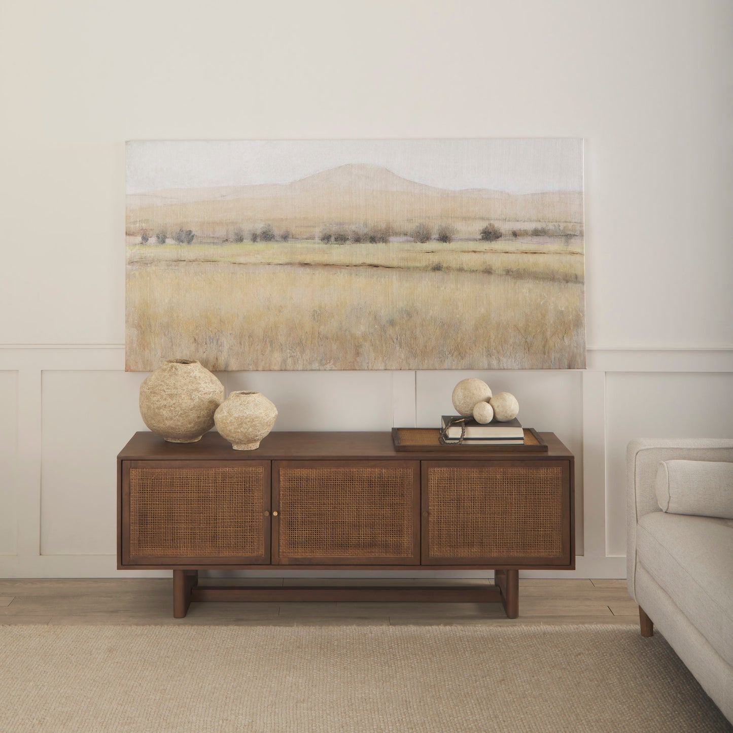 Ritu Small Beige Paper Mache Pot Vase