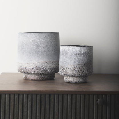 Squally 6.0L x 6.0W x 6.4H Black/Brown Glass Ombre Textured Small Vase