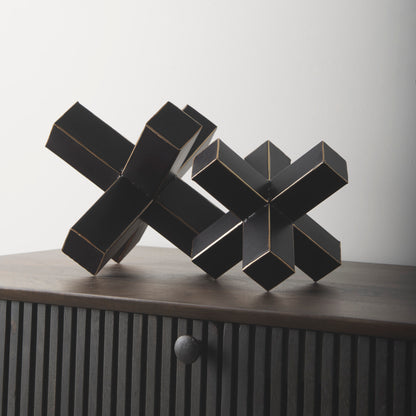 Abel (Small) 8L x 7W Black Metal Jack W/ Gold Accents