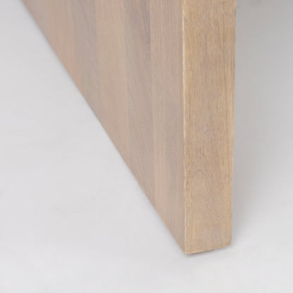 Athens 48.0L x 28.0W x 16.0H Light Brown Wood and White Marble Coffee Table