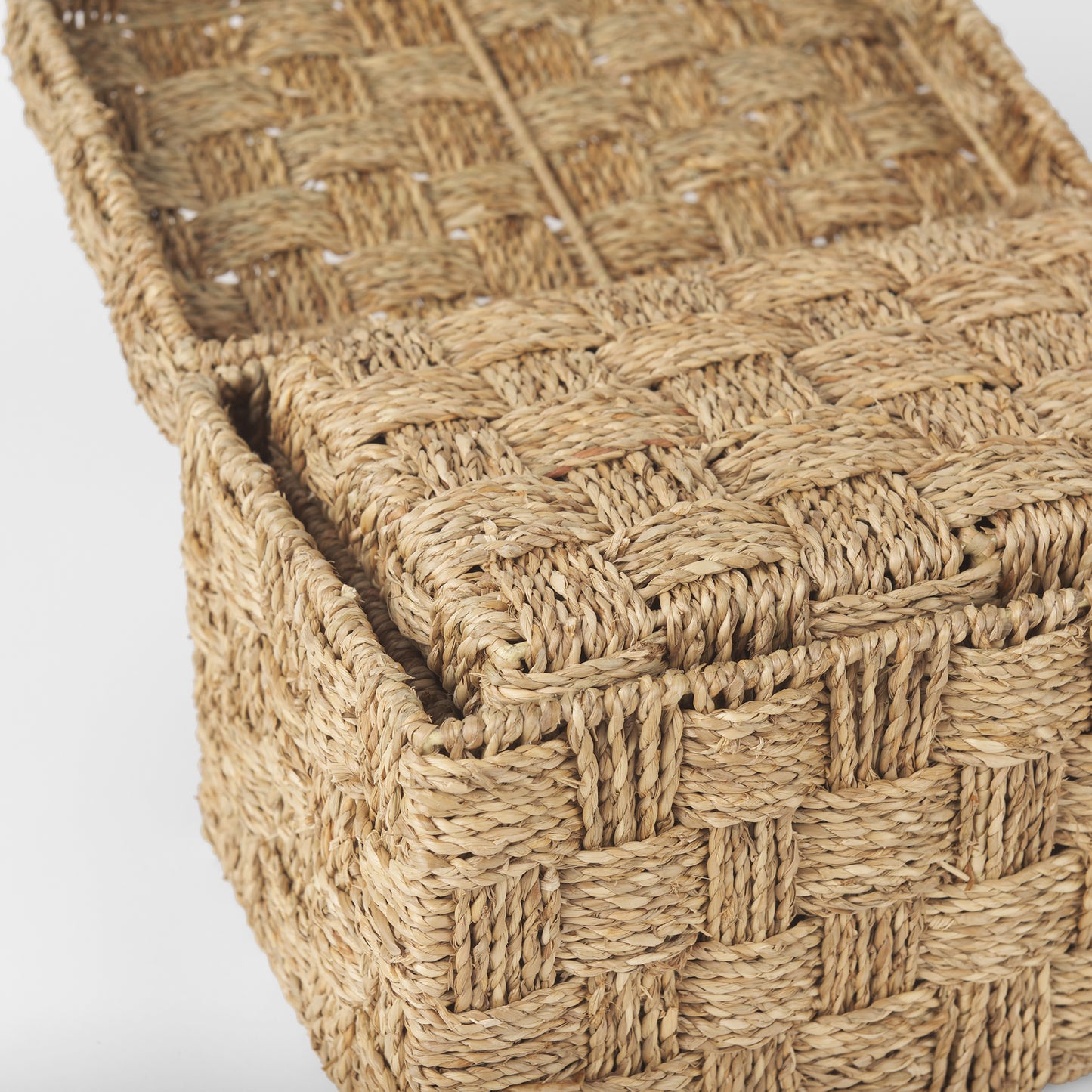 Hanalei Set of 2 Seagrass Boxes with Lids