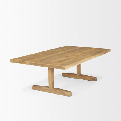 Viktor 55"L Light Brown Solid Wood Coffee Table