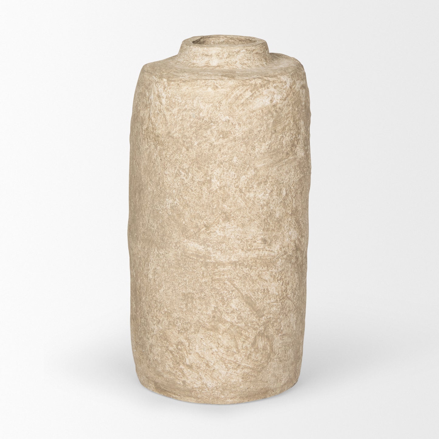Rama Small Beige Paper Mache Floor Vase