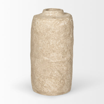 Rama Small Beige Paper Mache Floor Vase
