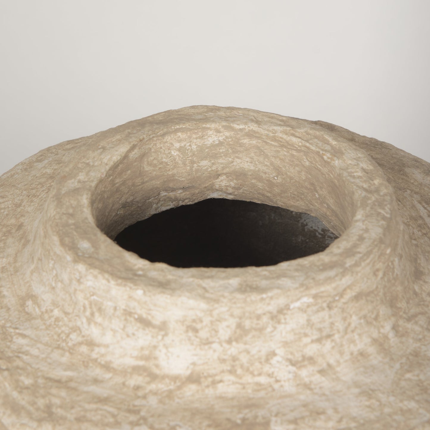 Rama Small Beige Paper Mache Floor Vase