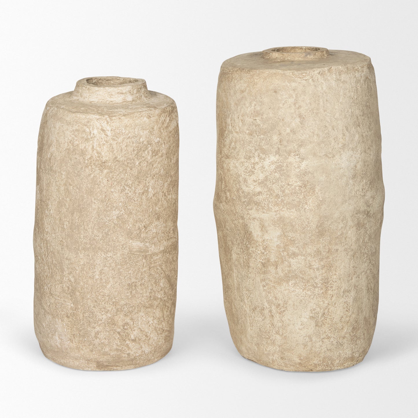 Rama Small Beige Paper Mache Floor Vase