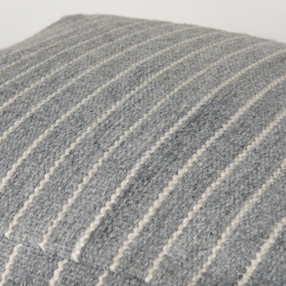 Kensie Large Blue Striped Pouf