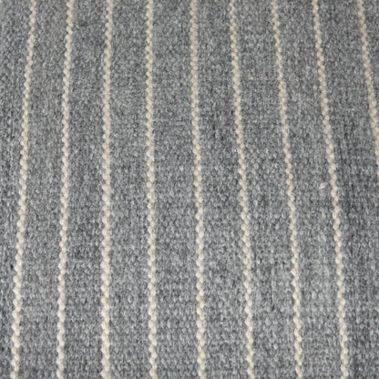 Kensie Large Blue Striped Pouf