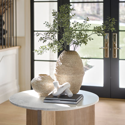 Ritu Small Beige Paper Mache Pot Vase