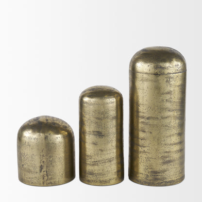 Quonset Tall Brass Finished Aluminum Metal Ornament