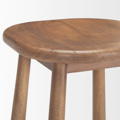 Ernest Medium Brown Wood Bar Stool