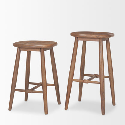 Ernest Medium Brown Wood Bar Stool