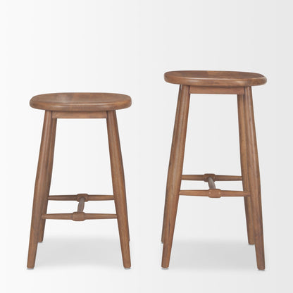 Ernest Medium Brown Wood Bar Stool