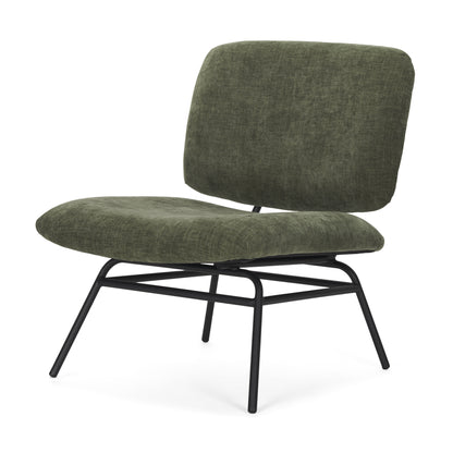 Nora Forest Green Fabric w/ Matte Black Metal Legs Accent Chair