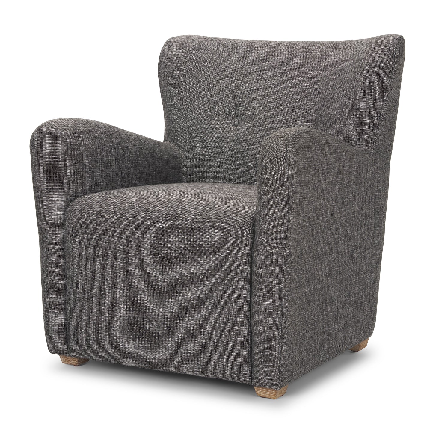 Dunstan Accent Chair Upholstered Gray Twill Fabric and Medium Brown Wood Feet