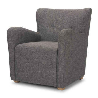 Dunstan Accent Chair Upholstered Gray Twill Fabric and Medium Brown Wood Feet