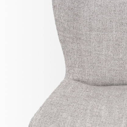 Hartt Dining Chair W/ Matte Black Metal Frame and Gray Fabric