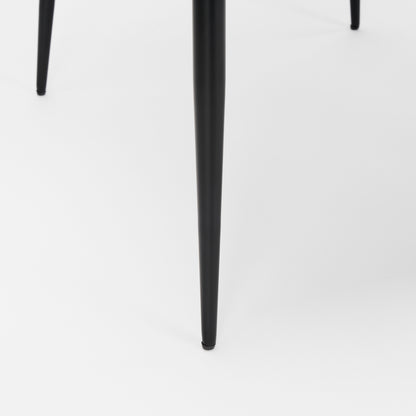 Hartt Dining Chair W/ Matte Black Metal Frame and Gray Fabric