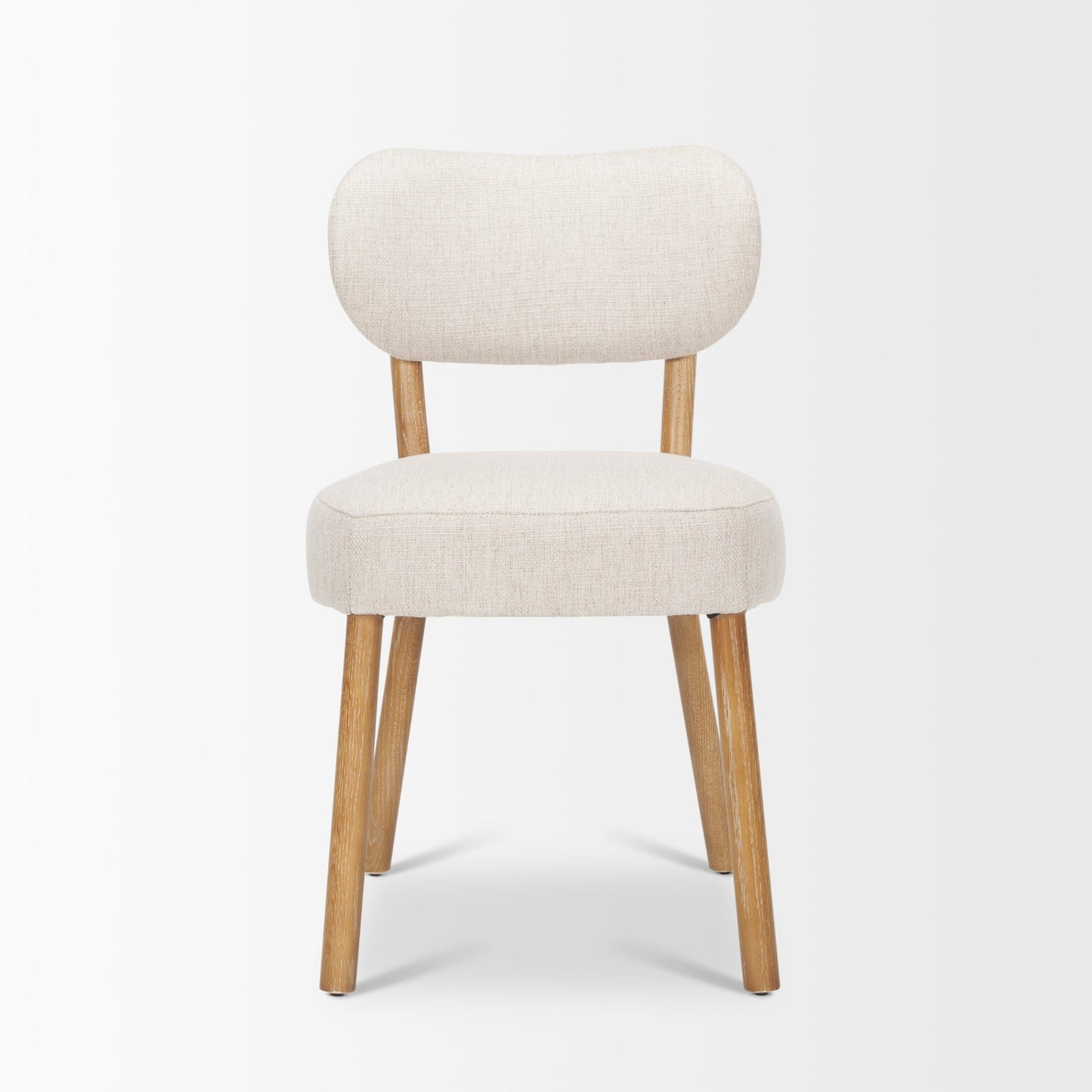 Owen Dining Chair W/ Medium Brown Wood and Beige Fabric