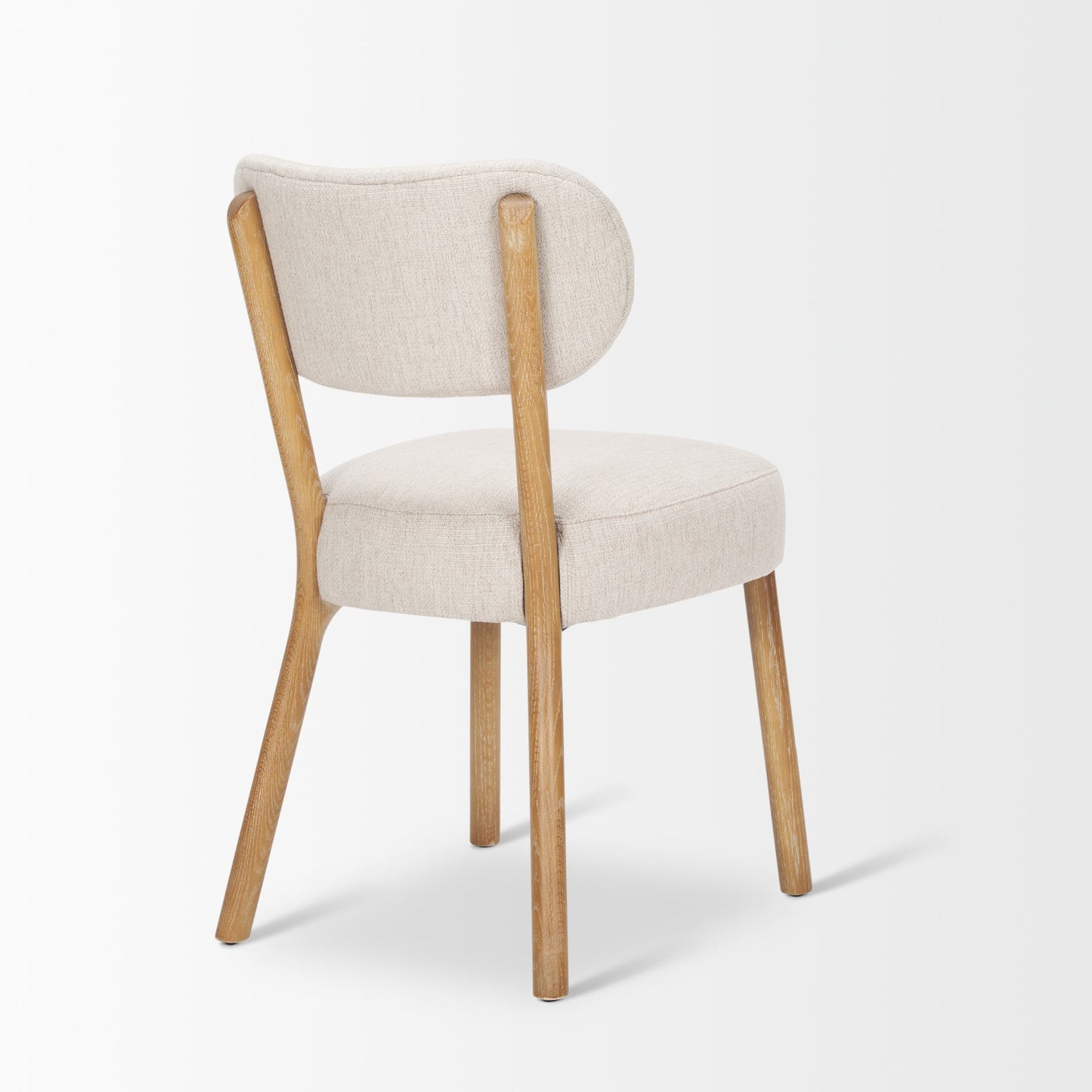 Owen Dining Chair W/ Medium Brown Wood and Beige Fabric