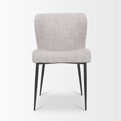 Hartt Dining Chair W/ Matte Black Metal Frame and Gray Fabric