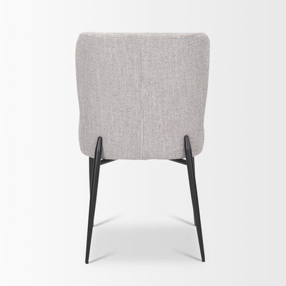Hartt Dining Chair W/ Matte Black Metal Frame and Gray Fabric