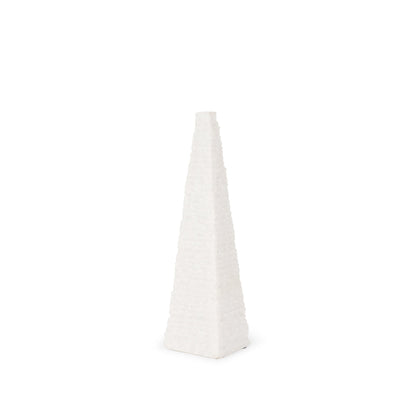 Pyramis White Rough Marble Obelisk 13"