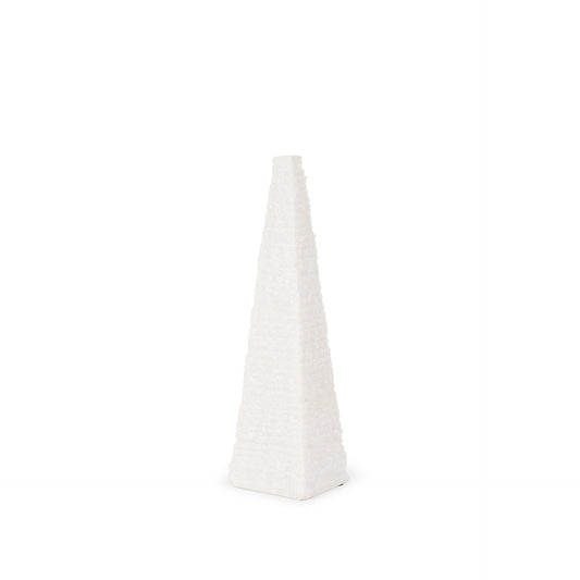 Pyramis White Rough Marble Obelisk 13"