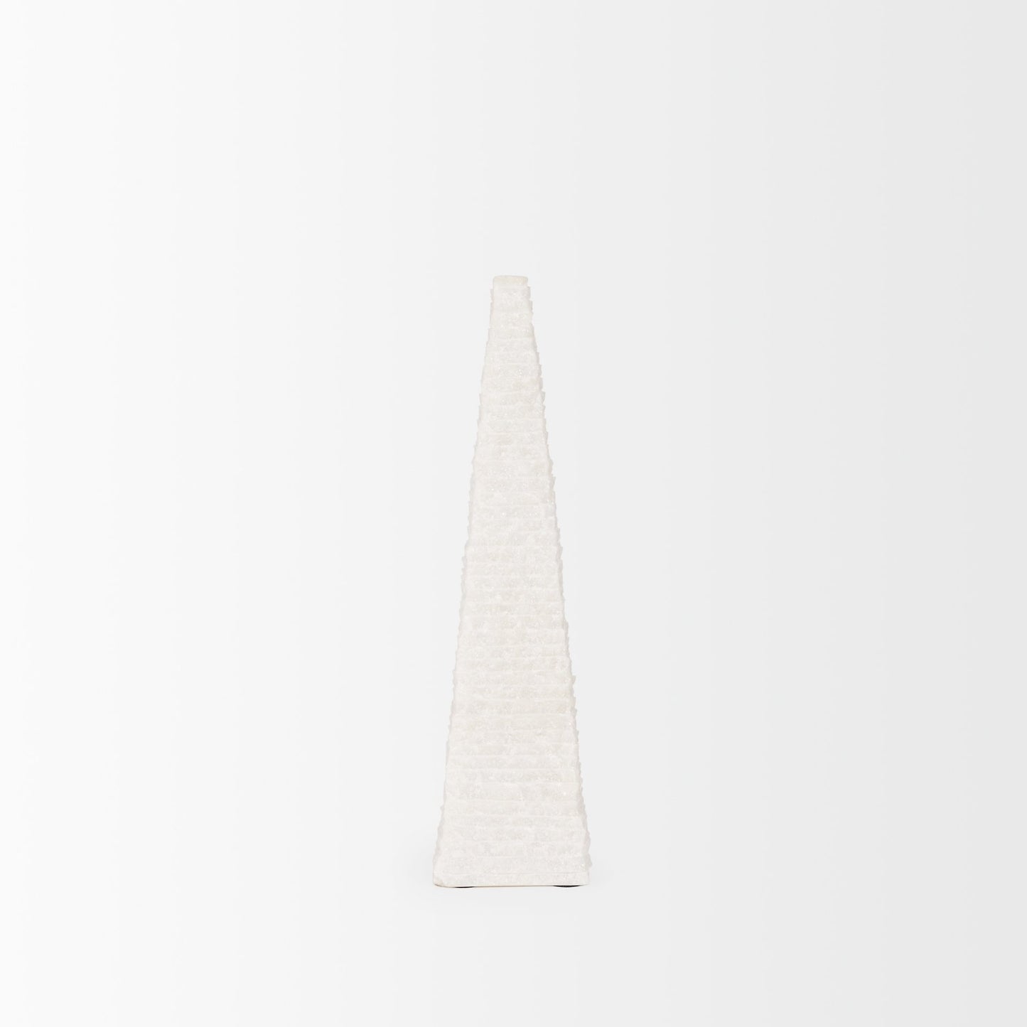 Pyramis White Rough Marble Obelisk 13"