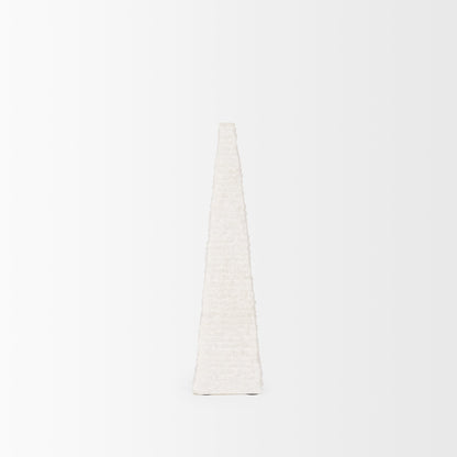 Pyramis White Rough Marble Obelisk 13"