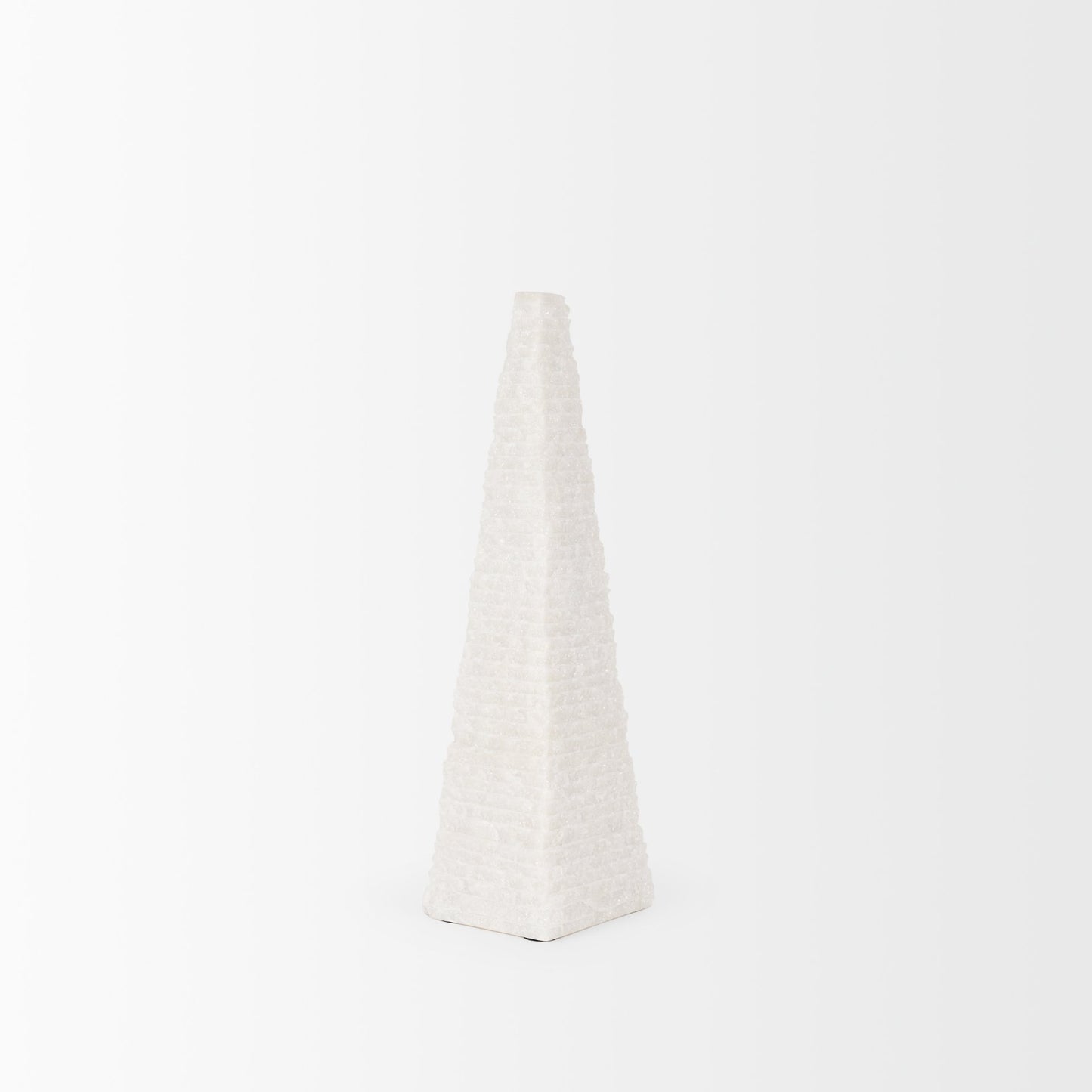 Pyramis White Rough Marble Obelisk 13"