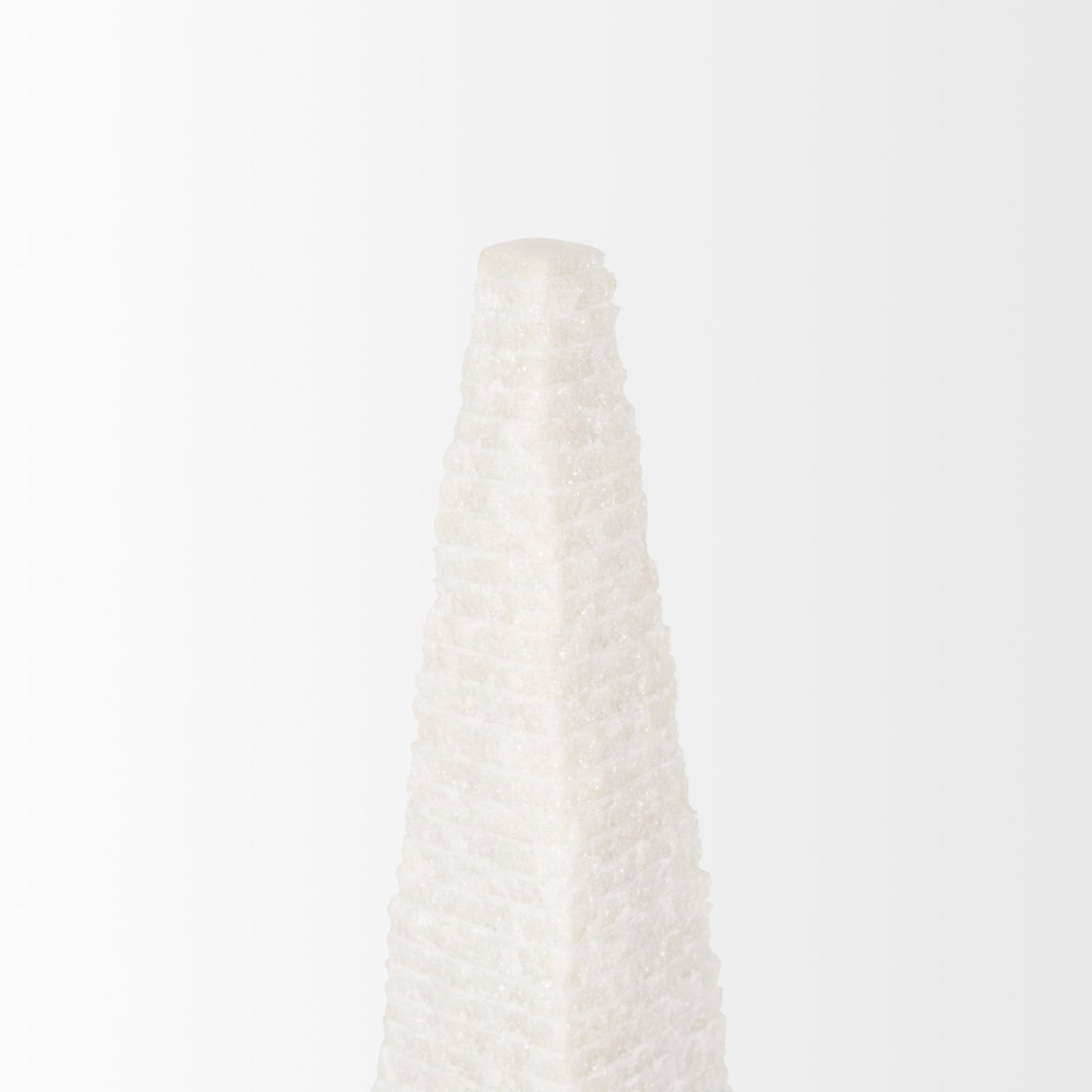 Pyramis White Rough Marble Obelisk 13"