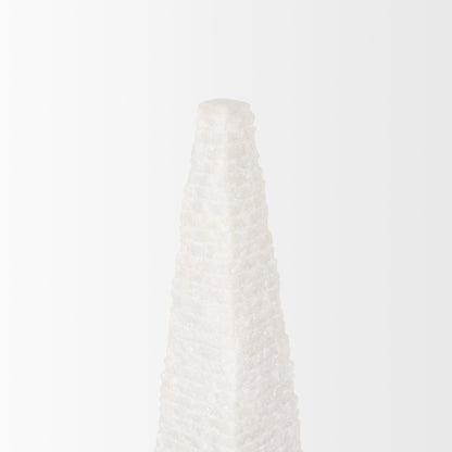 Pyramis White Rough Marble Obelisk 13"