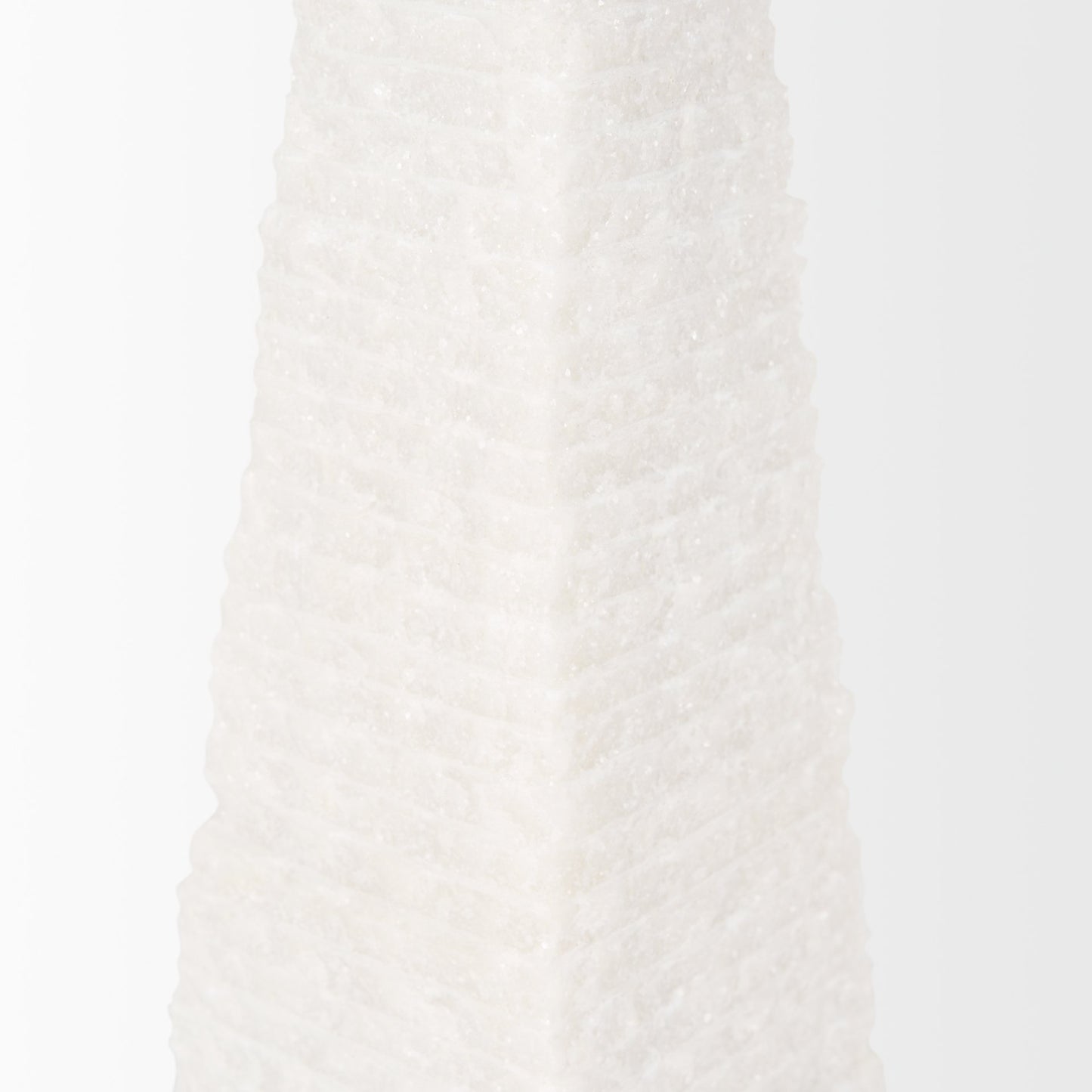 Pyramis White Rough Marble Obelisk 13"