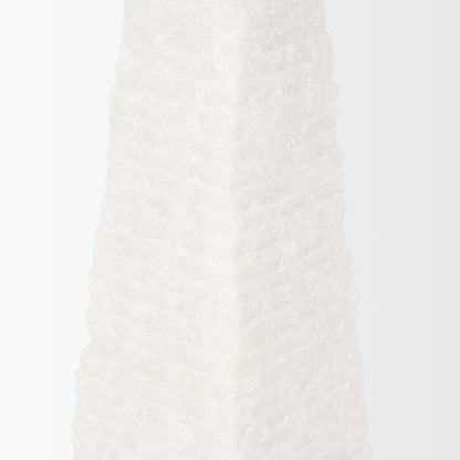 Pyramis White Rough Marble Obelisk 13"