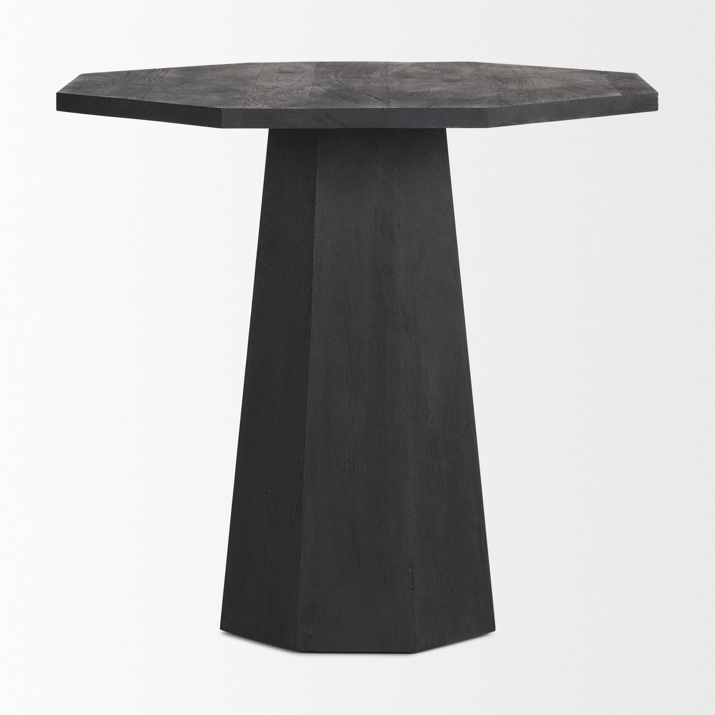 Maxine Hexagonal Black Wood Foyer Table