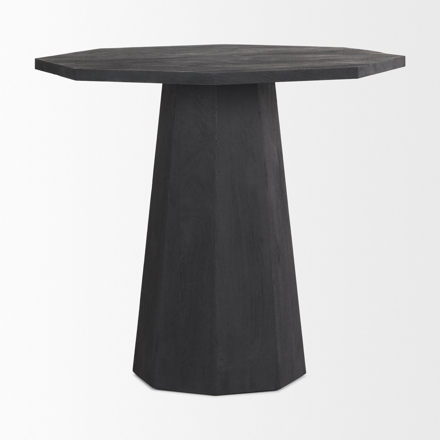 Maxine Hexagonal Black Wood Foyer Table