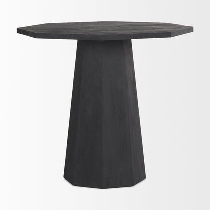 Maxine Hexagonal Black Wood Foyer Table