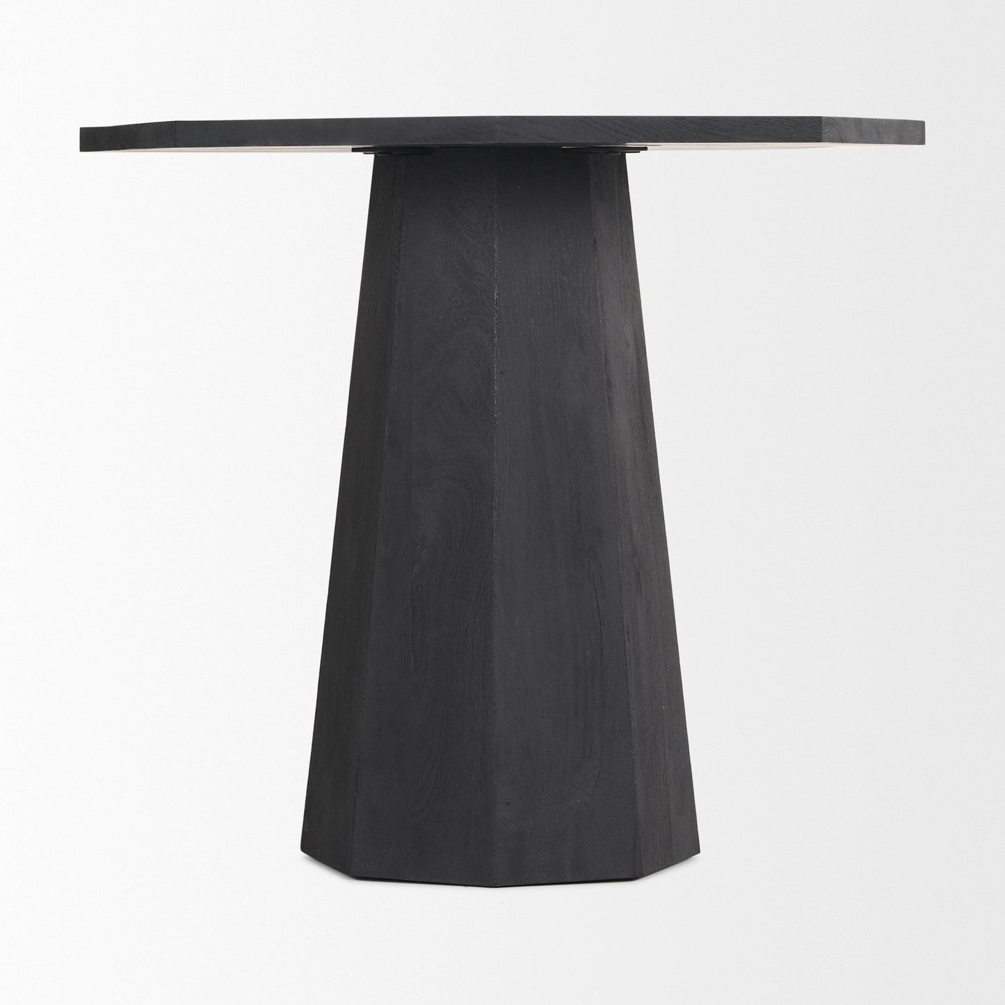 Maxine Hexagonal Black Wood Foyer Table