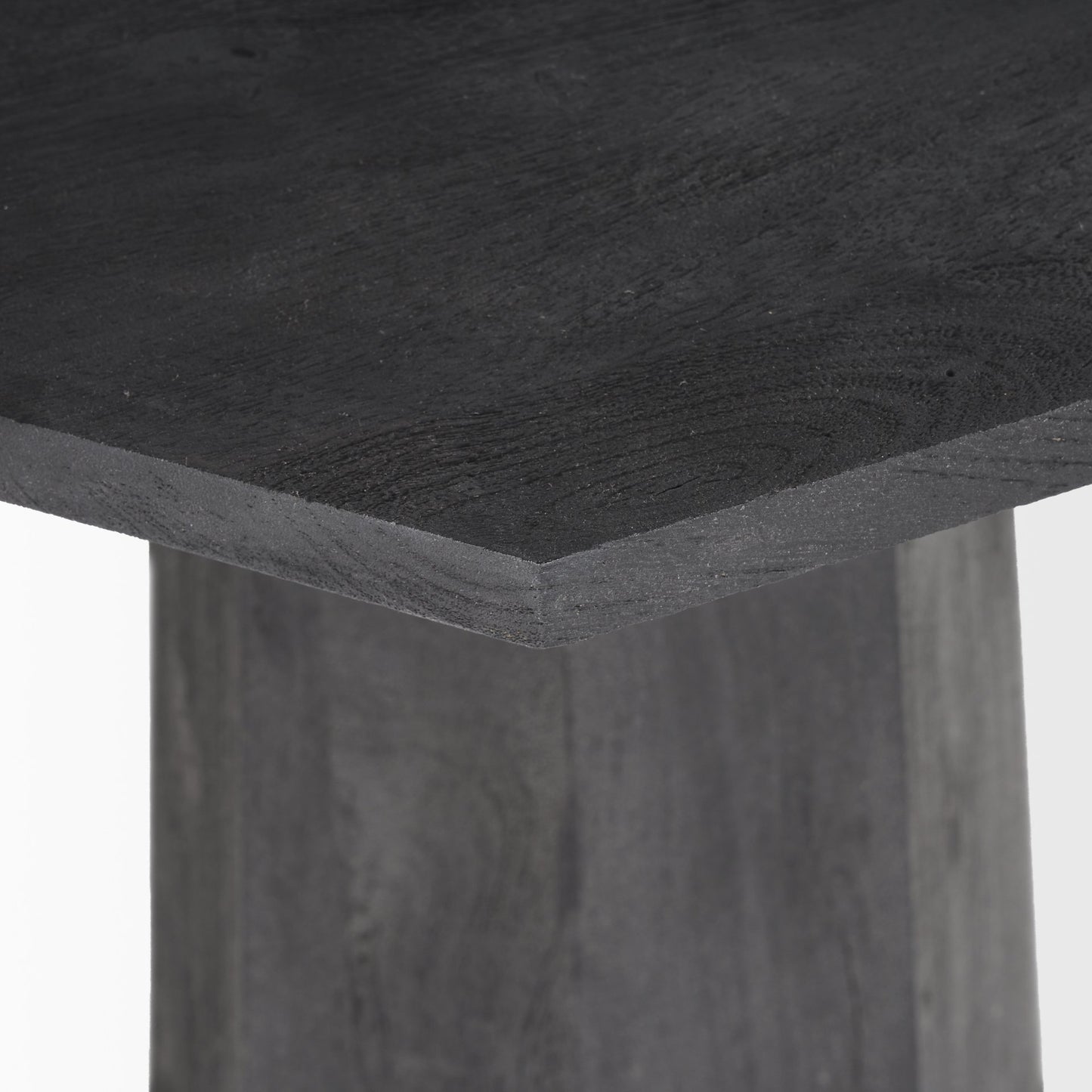 Maxine Hexagonal Black Wood Foyer Table